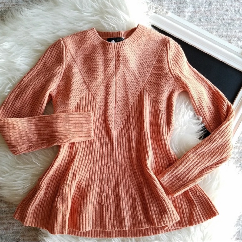 Peach Peplum Sweater from Ann Taylor